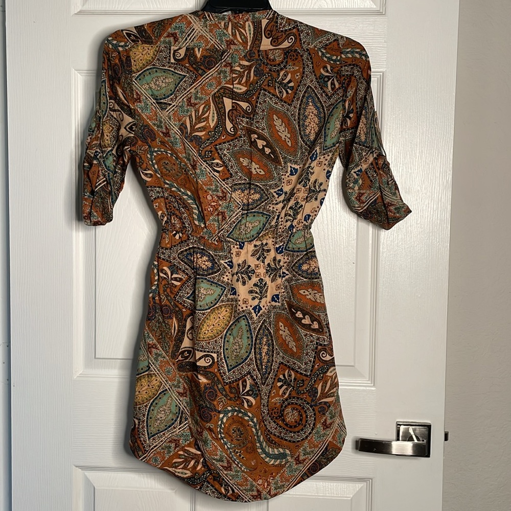 Holding horses paisley short sleeve button up mini dress Anthropologie - Picture 4 of 4